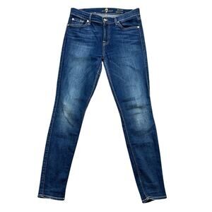 7 For All Mankind Dark Blue Skinny Jeans Size 28